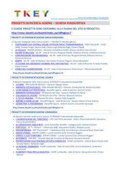 PROGETTI DI RICERCA-AZIONE &ndash; SCHEDA RIASSUNTIVA