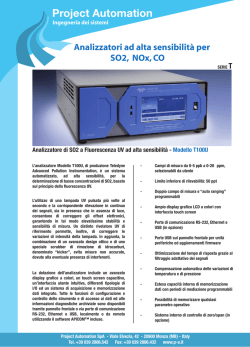 Analizzatori ad alta sensibilit&agrave; per SO2 NOx CO