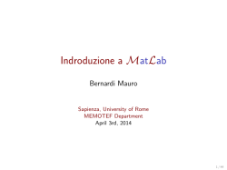 Indroduzione a MatLab - Dipartimento Metodi e modelli per l