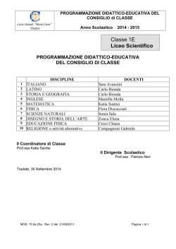 programmazione didattico-educativa del consiglio di classe