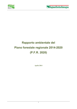 Rapporto ambientale del Piano forestale regionale 2014