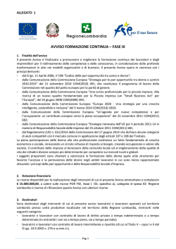 AVVISO FORMAZIONE CONTINUA &ndash; FASE III