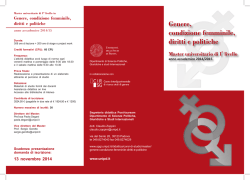 Pieghevole Master in Genere, condizione femminile, diritti e politiche