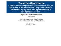 Tecniche Algoritmiche - Dipartimento di Informatica