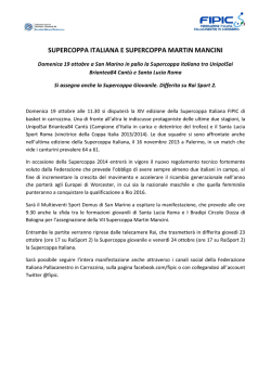 Comunicato FIPIC - Cant&ugrave; News in Video