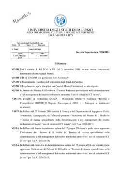 3. Tecnico di Ricerca Specializzato nella Determinazione e nel