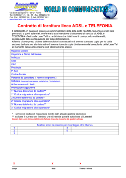 Contratto di fornitura linea ADSL e TELEFONIA