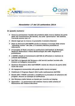 Newsletter 17 del 25 settembre 2014