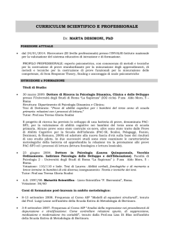 cv Marta Desimoni - Dipartimento di Psicologia