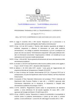 Piano della trasparenza - Istituto Comprensivo San Giovanni