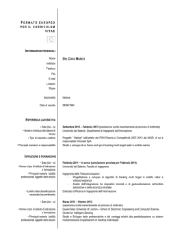 FORMATO EUROPEO PER IL CURRICULUM VITAE