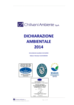 DICHIARAZIONE AMBIENTALE 2014