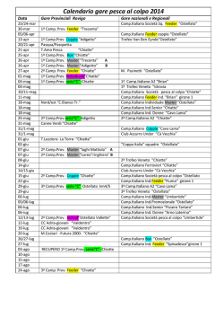 Calendario gare pesca al colpo 2014