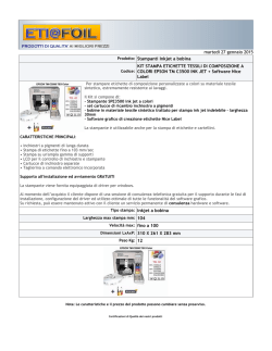 Stampanti Inkjet a bobina KIT STAMPA ETICHETTE TESSILI