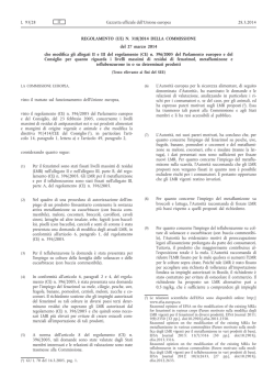 REGOLAMENTO (UE) N. 318/2014 DELLA