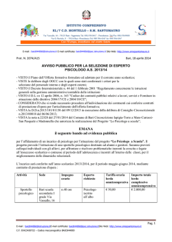 EMANA il seguente bando ad evidenza pubblica