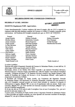 DELIBERAZIONE DEL CONSIGLIO COMUNALE