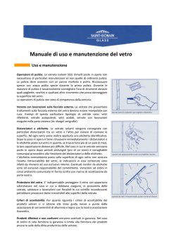Manuale di uso e manutenzione del vetro