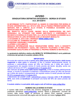 AVVISO - Universit&agrave; degli studi di Bergamo