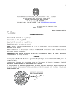 A.S. 2014/15 - Assegnazione dei Docenti alle Classi