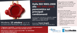 Dalla ISO 9001:2008 alla ISO 9001:2015: panoramica sui principali