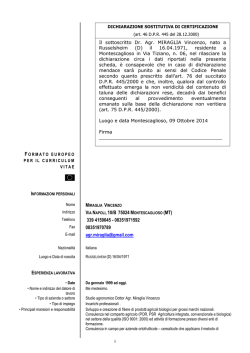 FORMATO EUROPEO PER IL CURRICULUM VITAE
