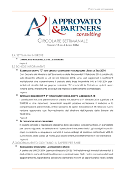 Circolare settimanale n. 13 del 2014