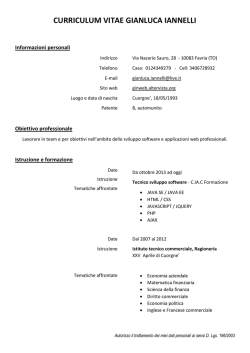 CURRICULUM VITAE GIANLUCA IANNELLI - GINWEB