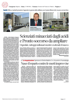 Corriere del Veneto, 17 Settembre 2014