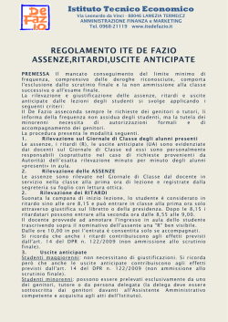 Istituto Tecnico Economico REGOLAMENTO ITE DE FAZIO