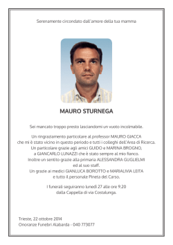 MAURO STURNEGA - annunci funebri