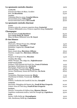 Carta dei vini - Cascina Diodona