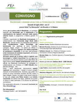 programma del convegno &ldquo;Valorizzare i legnami locali con la