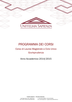 Programma degli insegnamenti LMG01