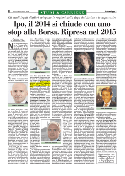 Ipo, il 2014 si chiude con uno stop alla Borsa. Ripresa nel 2015