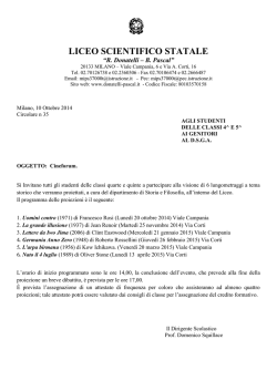 Cineforum - Liceo Scientifico Donatelli Pascal