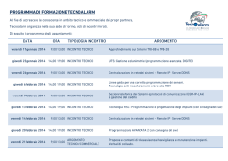 PROGRAMMA DI FORMAZIONE TECNOALARM