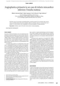 Angioplastica primaria in un caso di infarto