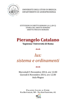 Pierangelo Catalano Ius: sistema e ordinamenti