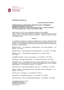 Decreto approvazione atti - Sapienza