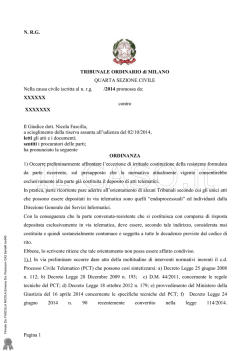 Pagina 1 N. R.G. TRIBUNALE ORDINARIO di MILANO