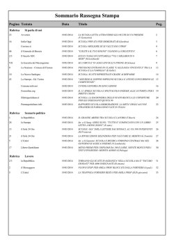 Sommario Rassegna Stampa