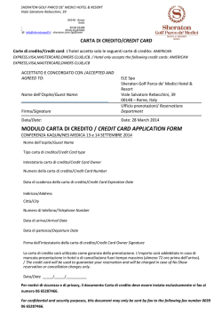 MODULO CARTA DI CREDITO / CREDIT CARD APPLICATION FORM
