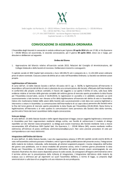 CONVOCAZIONE DI ASSEMBLEA ORDINARIA