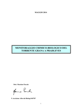 MONITORAGGIO CHIMICO-BIOLOGICO DEL TORRENTE GRANA