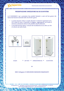 PRESENTAZIONE IONIZZATORE RAI