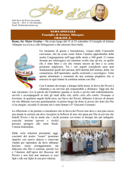 NEWS SPECIALE Consiglio di Istituto Allargato CO.D.IST.A. Roma