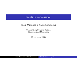 Limiti di successioni. - Dipartimento di Matematica