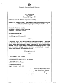 400 - Consiglio regionale della Calabria