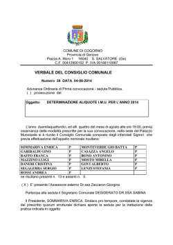 Delibera approvazione aliquote IMU 2014
